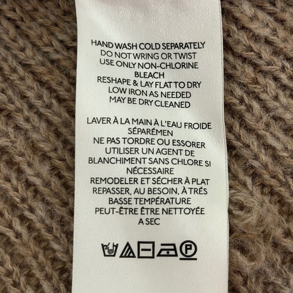 Anthropologie Taupe Brown Boho Cottagecore Knit Short Sleeve Scalloped Sweater L - Picture 4 of 10